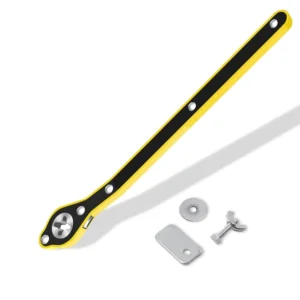 Universal Car Scissor Jack Ratchet Wrench with 360° Forward & Reverse Knob – Heavy Duty Labor Saving Car Lifting Tool | Portable Tire Changing & Emergency Repair Kit (Yellow & Black)