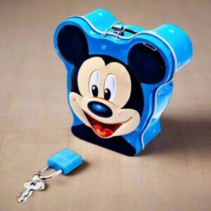 Mickey Mouse Shape Money Saving Box – Cartoon Piggy Bank with Lock for Kids