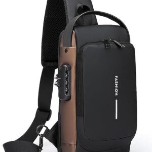 Men’s Sling Bag – Waterproof Crossbody Chest Bag with USB Charging Port