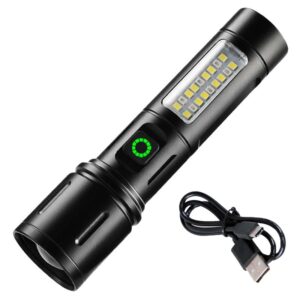 Long Range LED Flashlight – 1KM Zoom Torch with 6 Modes & Type-C Rechargeable