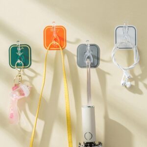 6-in-1 Adhesive Wall Hooks – Stainless Steel No-Drill Hook Strip (6 Hooks)