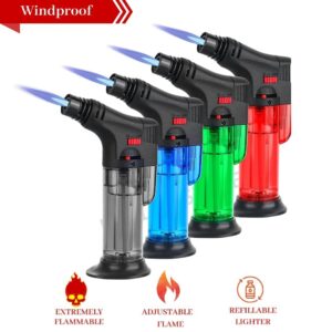 Blow Torch Gun Lighter – Windproof Jet Flame Butane Gas Lighter with Stand