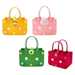 Felt Tote Bag Organizer – Thickened Cartoon Shopping Basket with Handles