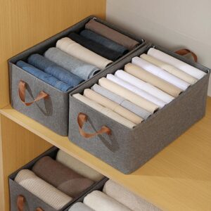 Wardrobe Clothes Organizer Set (3 Pcs) – Foldable Fabric Storage Boxes with Handles