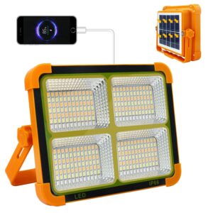 100W Solar LED Flood Light – Waterproof Outdoor Security Light with Rechargeable Battery